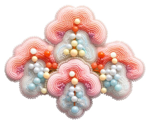 detal haftu w pastelowych kolorach